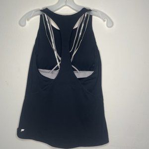 Fabletics Kessler black tank top strappy built in bra